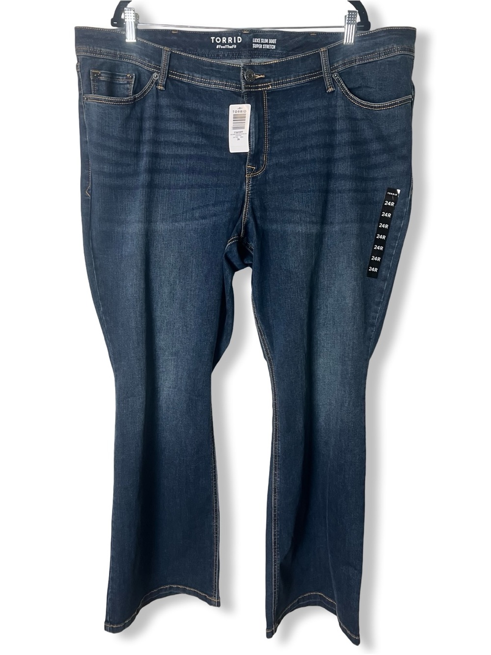 Torrid Luxe Slim Boot Super Stretch Mid Rise Jean Rainstorm Dark Wash Sz. 24R